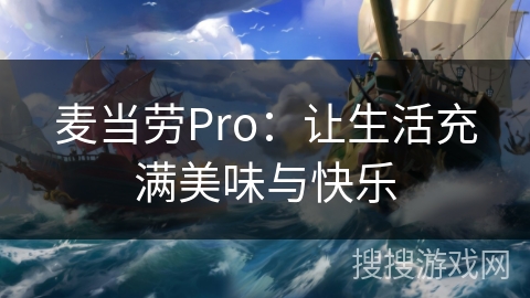 麦当劳Pro：让生活充满美味与快乐