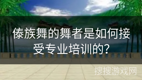 傣族舞的舞者是如何接受专业培训的？