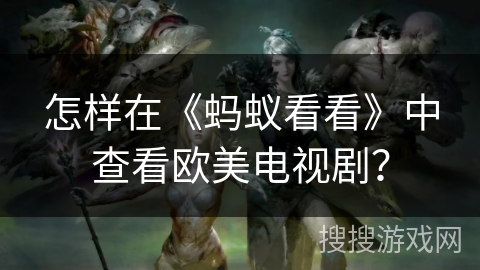 怎样在《蚂蚁看看》中查看欧美电视剧？