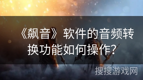 《飙音》软件的音频转换功能如何操作？