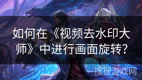 如何在《视频去水印大师》中进行画面旋转？