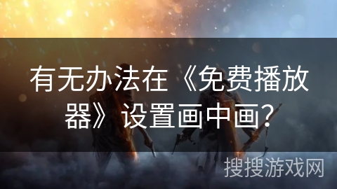 有无办法在《免费播放器》设置画中画？