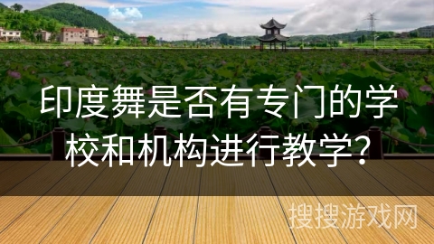 印度舞是否有专门的学校和机构进行教学？