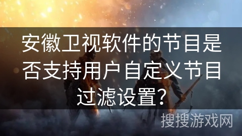 安徽卫视软件的节目是否支持用户自定义节目过滤设置？