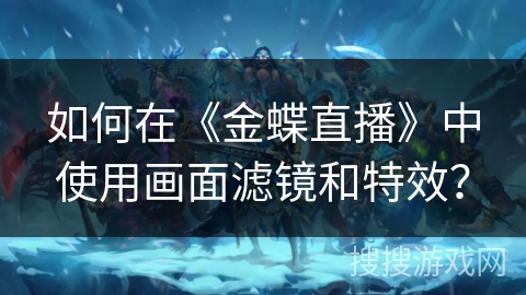 如何在《金蝶直播》中使用画面滤镜和特效？