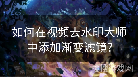 如何在视频去水印大师中添加渐变滤镜？