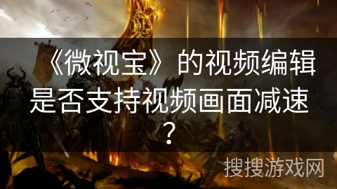 《微视宝》的视频编辑是否支持视频画面减速？