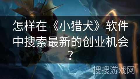 怎样在《小猎犬》软件中搜索最新的创业机会？