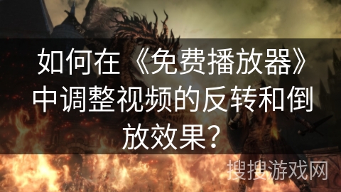 如何在《免费播放器》中调整视频的反转和倒放效果？