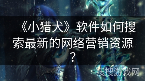 《小猎犬》软件如何搜索最新的网络营销资源？