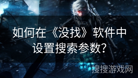 如何在《没找》软件中设置搜索参数？