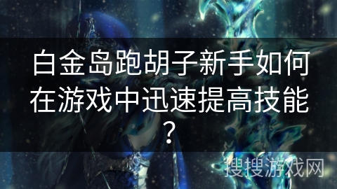 白金岛跑胡子新手如何在游戏中迅速提高技能？