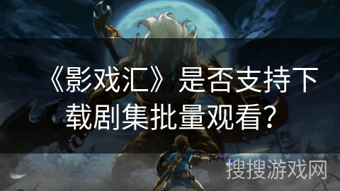 《影戏汇》是否支持下载剧集批量观看？