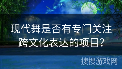 现代舞是否有专门关注跨文化表达的项目？