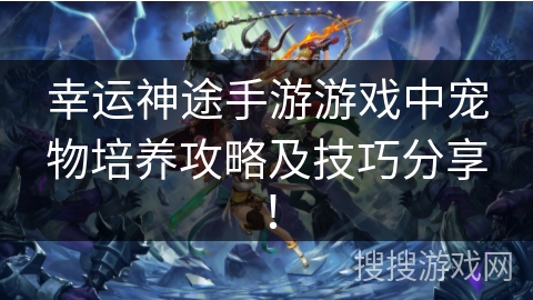 幸运神途手游游戏中宠物培养攻略及技巧分享！