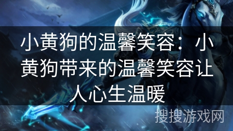 小黄狗的温馨笑容：小黄狗带来的温馨笑容让人心生温暖