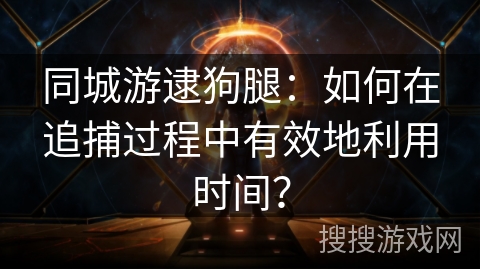 同城游逮狗腿：如何在追捕过程中有效地利用时间？