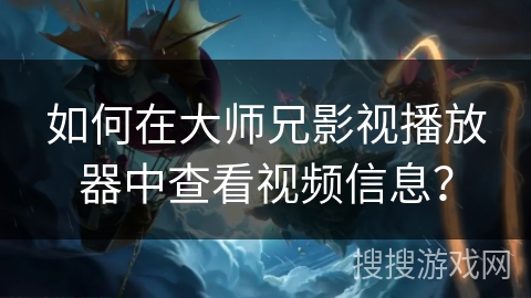 如何在大师兄影视播放器中查看视频信息？