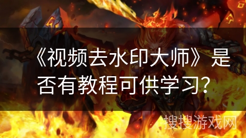 《视频去水印大师》是否有教程可供学习？
