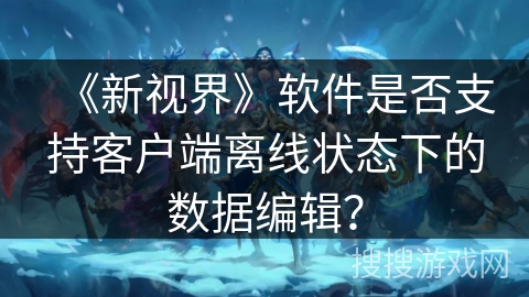 《新视界》软件是否支持客户端离线状态下的数据编辑？