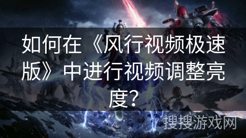 如何在《风行视频极速版》中进行视频调整亮度？