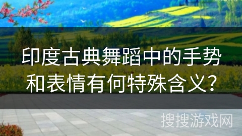 印度古典舞蹈中的手势和表情有何特殊含义？