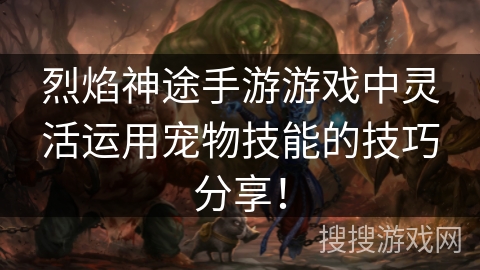 烈焰神途手游游戏中灵活运用宠物技能的技巧分享！