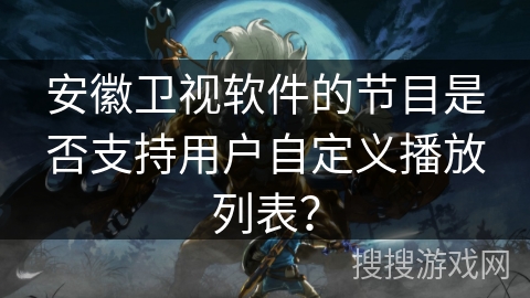 安徽卫视软件的节目是否支持用户自定义播放列表？