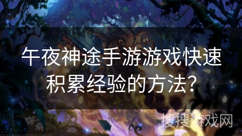 午夜神途手游游戏快速积累经验的方法？