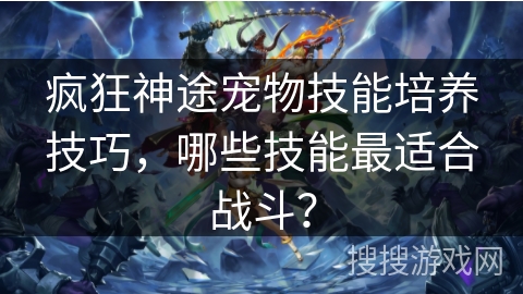 疯狂神途宠物技能培养技巧，哪些技能最适合战斗？