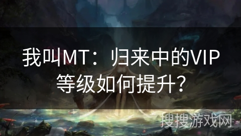 我叫MT：归来中的VIP等级如何提升？
