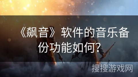 《飙音》软件的音乐备份功能如何？