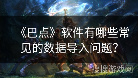 《巴点》软件有哪些常见的数据导入问题？
