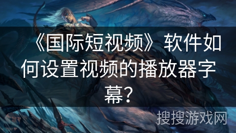 《国际短视频》软件如何设置视频的播放器字幕？
