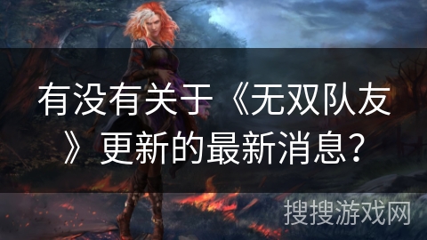 有没有关于《无双队友》更新的最新消息？