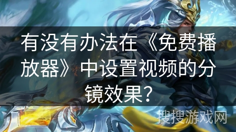 有没有办法在《免费播放器》中设置视频的分镜效果？