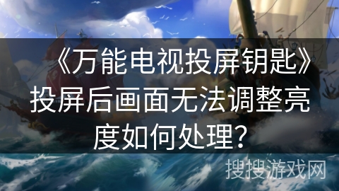 《万能电视投屏钥匙》投屏后画面无法调整亮度如何处理？