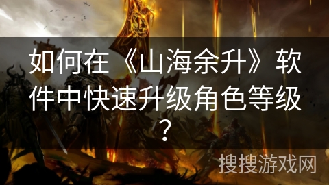 如何在《山海余升》软件中快速升级角色等级？