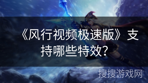 《风行视频极速版》支持哪些特效？