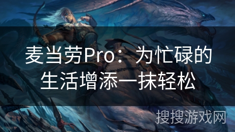 麦当劳Pro：为忙碌的生活增添一抹轻松