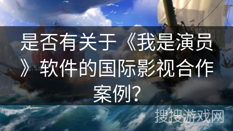 是否有关于《我是演员》软件的国际影视合作案例？
