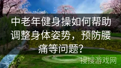 中老年健身操如何帮助调整身体姿势，预防腰痛等问题？