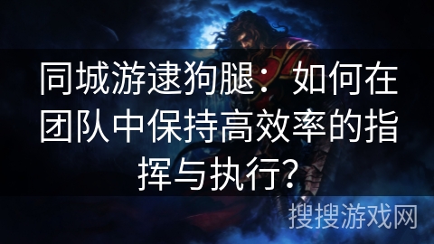 同城游逮狗腿：如何在团队中保持高效率的指挥与执行？