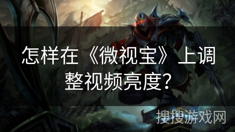 怎样在《微视宝》上调整视频亮度？