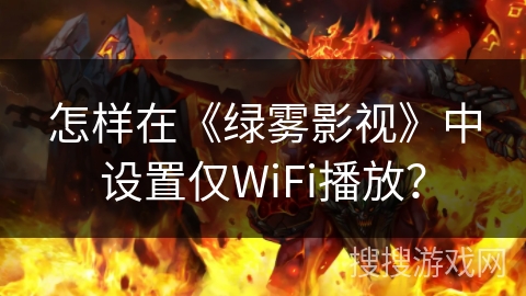 怎样在《绿雾影视》中设置仅WiFi播放？