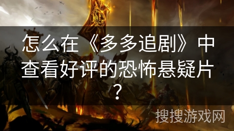 怎么在《多多追剧》中查看好评的恐怖悬疑片？