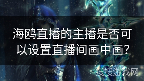 海鸥直播的主播是否可以设置直播间画中画？