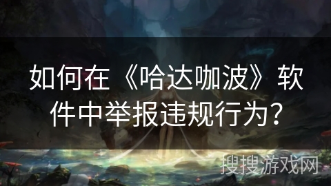 如何在《哈达咖波》软件中举报违规行为？