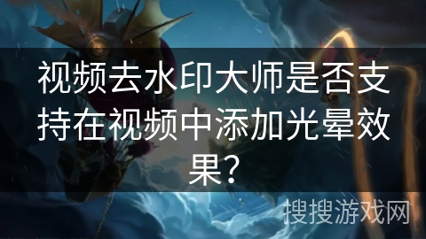 视频去水印大师是否支持在视频中添加光晕效果？
