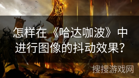 怎样在《哈达咖波》中进行图像的抖动效果? 怎样在《哈达咖波》中进行图像的抖动效果?